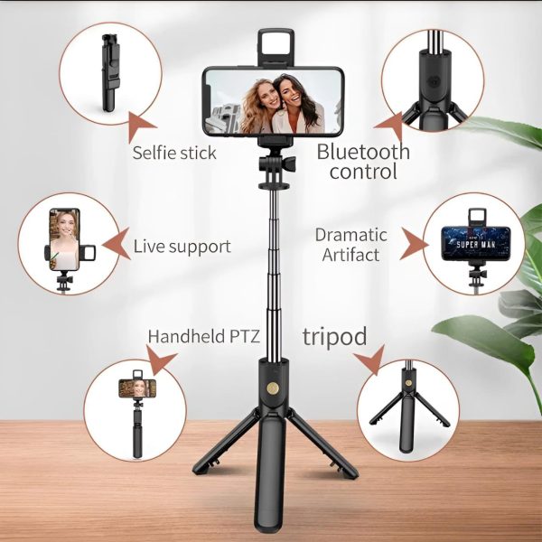 4 in 1 tripod selfie stick